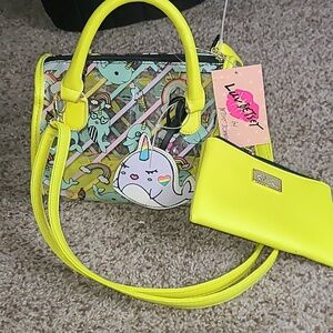Betsey Johnson Narwal Bright Neon Women's Handbag with Pouch